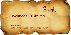 Hovanecz Alárd névjegykártya